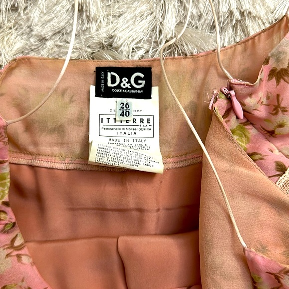 D&G Floral silk Chiffon dress size 40 - Picture 7 of 9